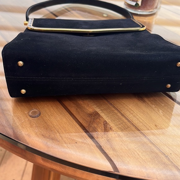 Beautiful, vintage, black suede, perma suede shoulder bag in great condition - Picture 9 of 9